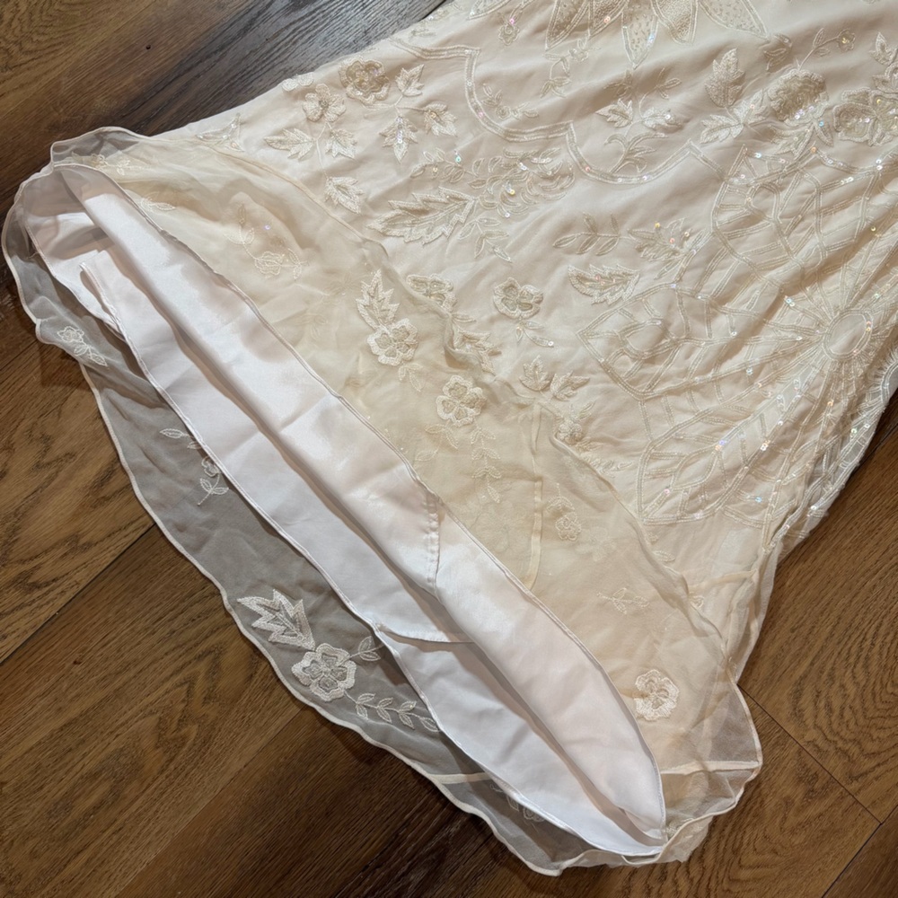 Vintage Y2K 100% Silk Beaded Dress Vintage Beaded Dress Vintage Wedding Dress - Picture 11 of 16